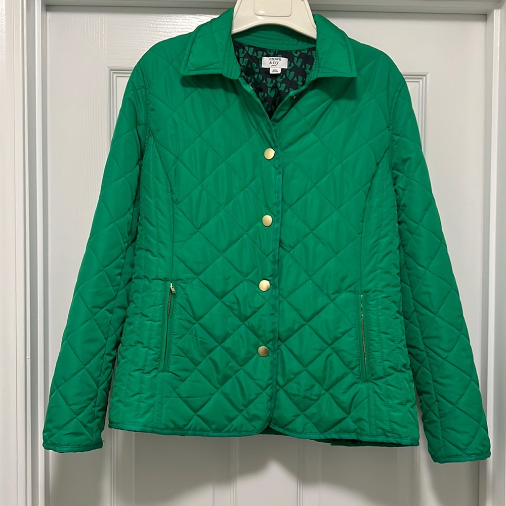 Crown & Ivy Quilted Green Jacket